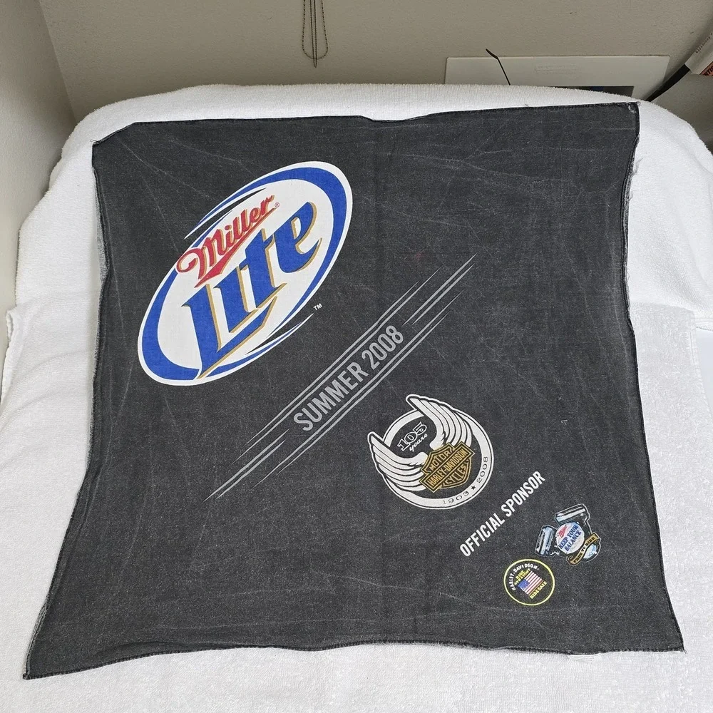 VTG‎ 80s Harley Davidson Bandana Purple Panther Legends Live Where Roam + Miller